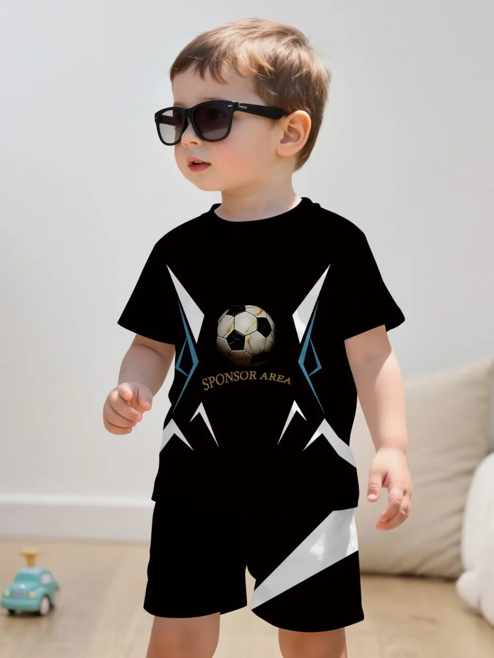 Boys Soccer Jersey Youth Football Uniform Sport Shirt Suit for Boy Summer Short Sleeve T-Shirt Shorts Training Set Birthday Gift
