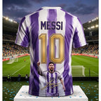 Messi #10 Argentina Football Jersey Blue White Striped 3D Print Shirt Men Women Soccer World Cup Fan Short Sleeve Tops