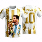 2026 Messi No. 10 Championship Football Jersey Argentina Football Fan Gifts Sports Men T-Shirt Children Clothing Tees Y2k Woman