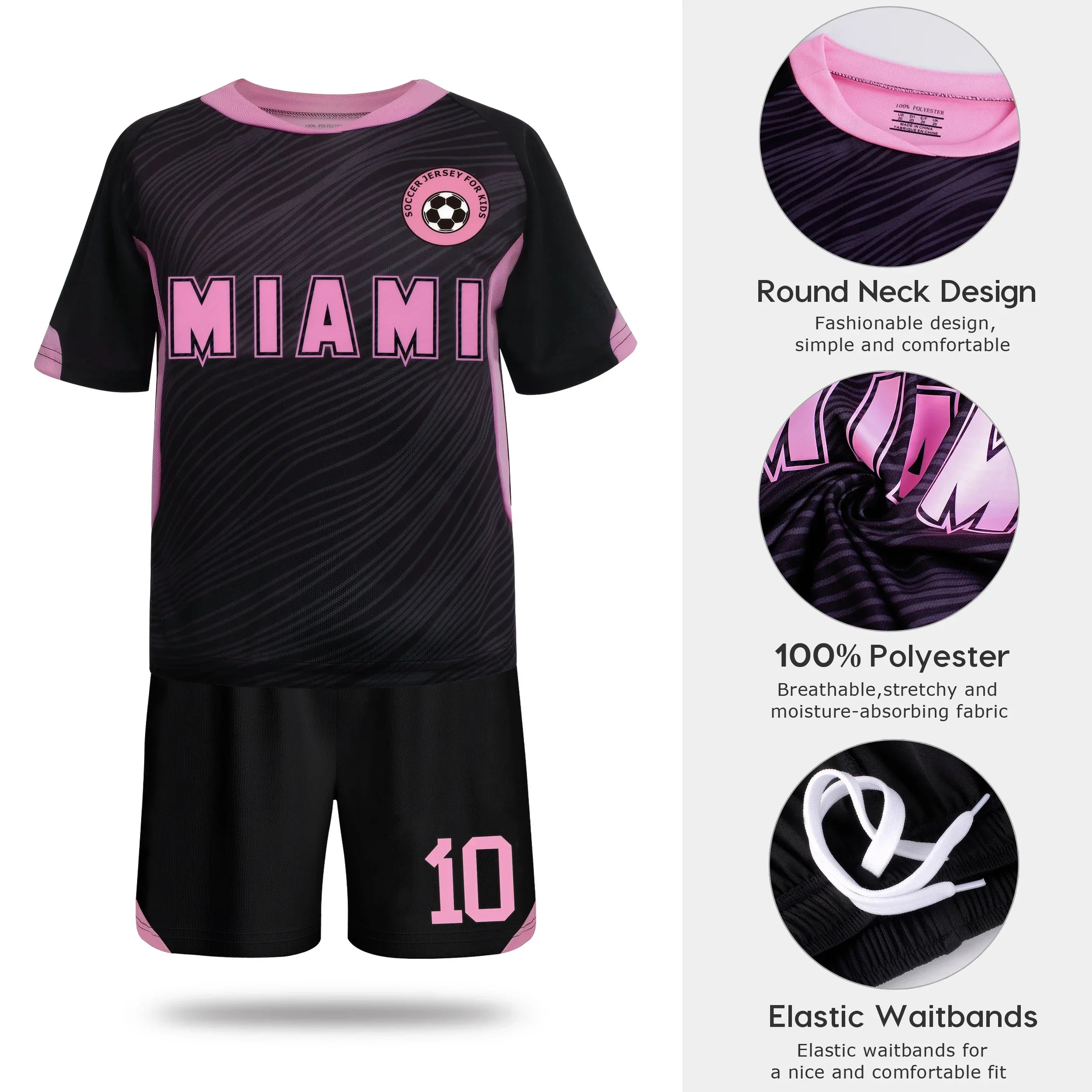 New Boys' Soccer Jerseys Ronal_do #10 and #7 Jersey For Kids Mess_i Football Youth Jerseys Shirt Gift Children 3 Piece Set