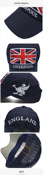 New Men's Baseball Cap Embroidery England Flag Brand Snapback Womens Baseball Hats Cotton Dad Hat Gorra Hombre Trucker Cap