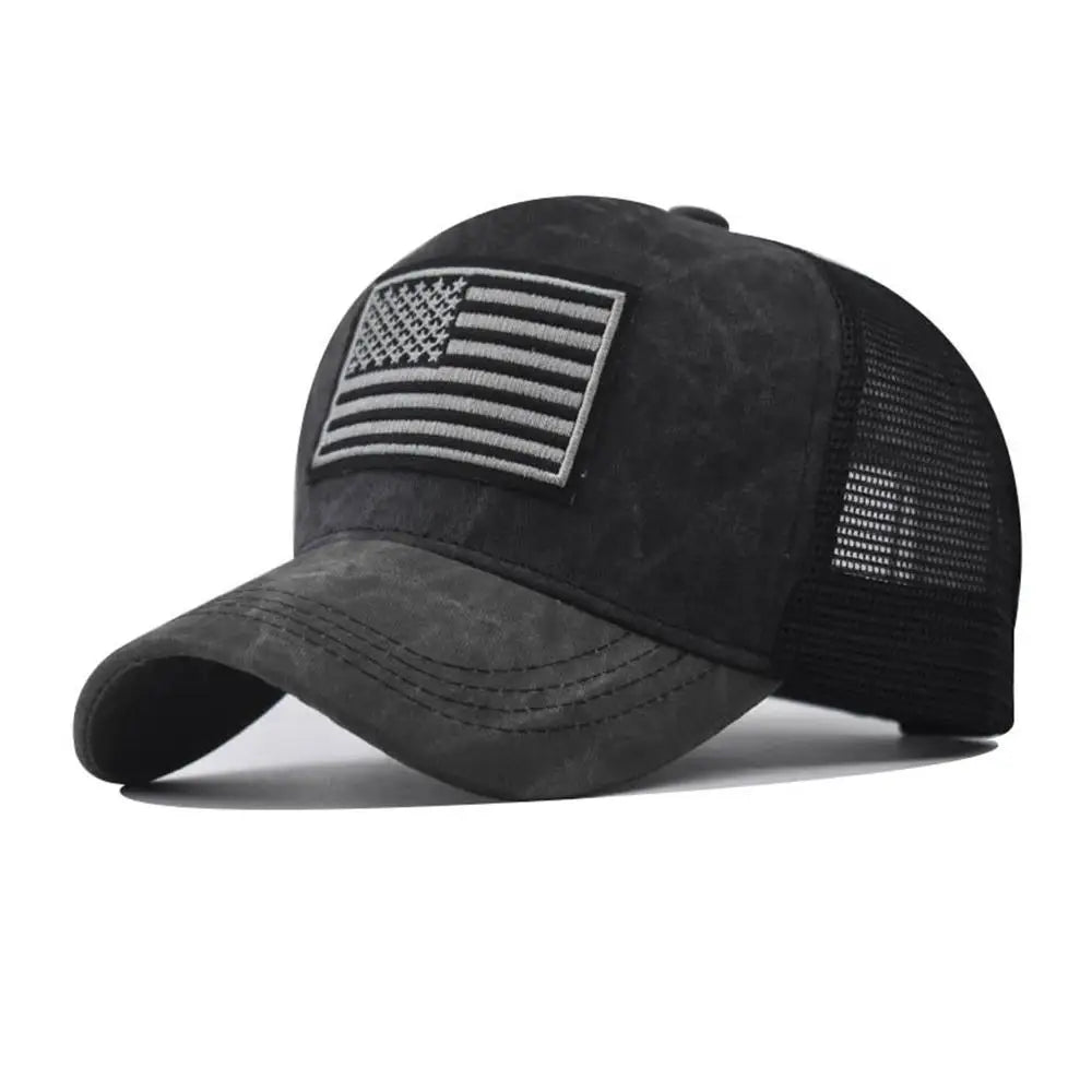 USA Flag Snapback Hat Adjustable Breathable Mesh Baseball Cap American Flag Trucker Hat for Men Women Patriotic Party Supplies