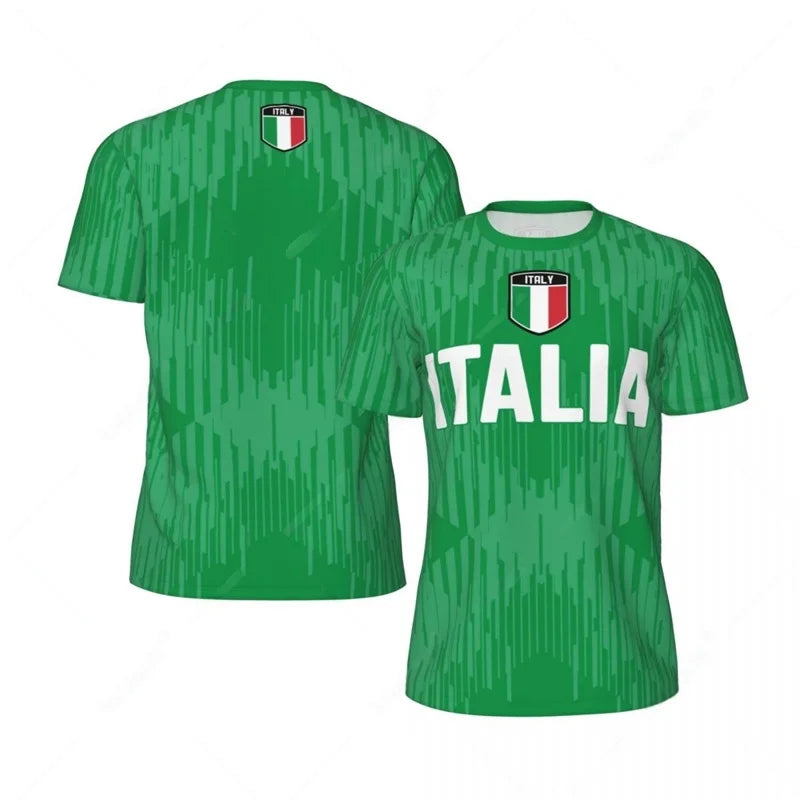 Multi Color Italy Flag T-shirt Men Women Summer Sports Tee Short Sleeve 3d Printing Football Jerseys Outdoor Fitness T Shirts