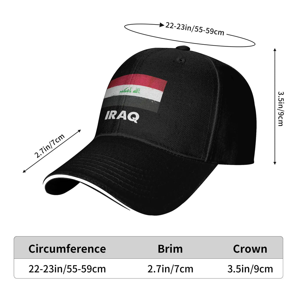 Iraq Flag Iraqi Baseball Cap  Casual Trucker Hat Summer Couple Women Kpop Rock Baseball Caps