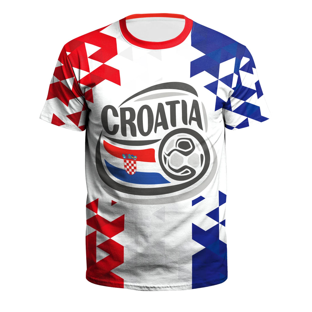 Jersery Croatia T-Shirt for Men HR Flag Tee Shirts Fashion 18 Soccer Top Red White Grids Football Jerseys Unisex Clothing