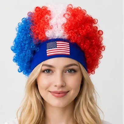 FIFA World Cup 2026 Curly Wig with Flag Headband