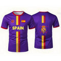 Spain Football Jerseys With Flag Graphics National Emblem T-Shirts 3D Printed Jerseys Smart Casual Wear Oversized T-Shirts