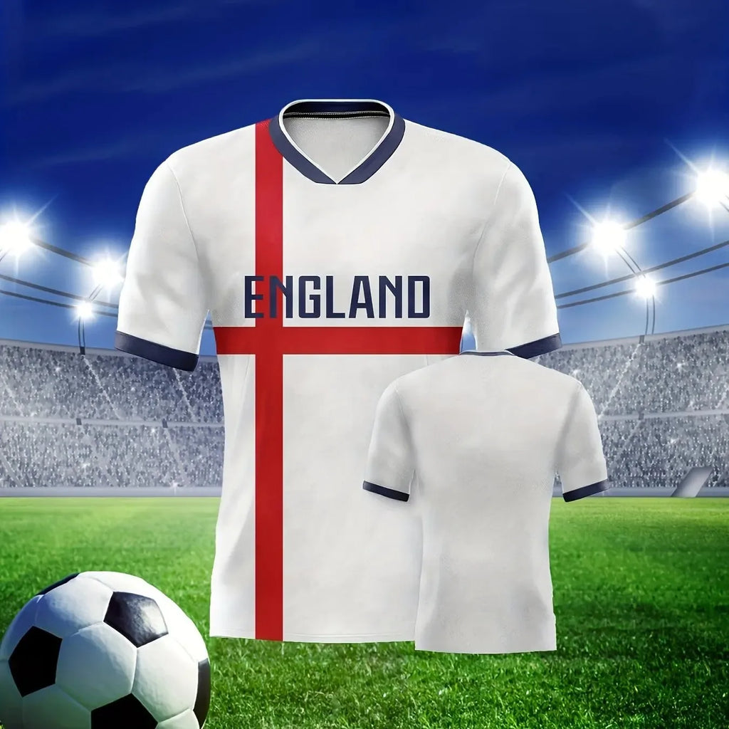 European football fan jerseys  V-neck short-sleeved shirts  spectator apparel  training apparel outdoor sportswear holiday gifts