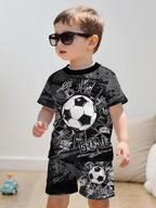Boys Soccer Jersey Youth Football Uniform Sport Shirt Suit for Boy Summer Short Sleeve T-Shirt Shorts Training Set Birthday Gift