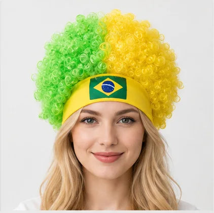 FIFA World Cup 2026 Curly Wig with Flag Headband