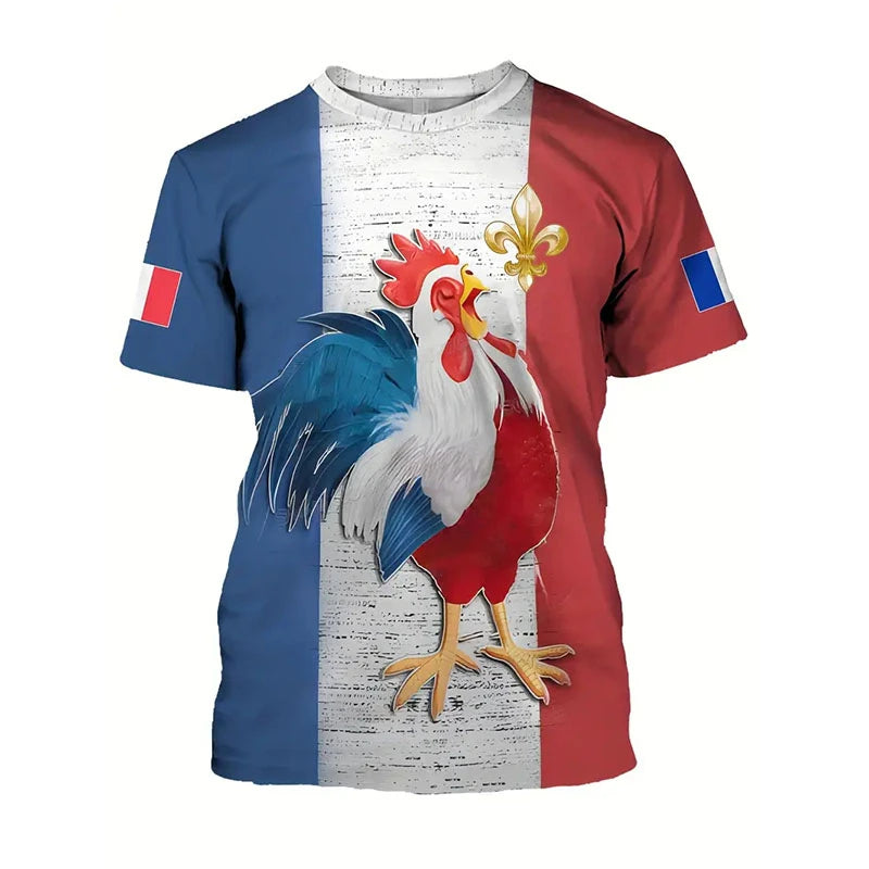 France Football Jersey 2025 Men's T-shirts Soccer Uniform Short Sleeve Tees French Map Flag Graphic Casual Sports Unisex Tops