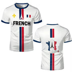 France Football Jersey 2025 Men's T-shirts Soccer Uniform Short Sleeve Tees French Map Flag Graphic Casual Sports Unisex Tops