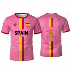 Spain Football Jerseys With Flag Graphics National Emblem T-Shirts 3D Printed Jerseys Smart Casual Wear Oversized T-Shirts