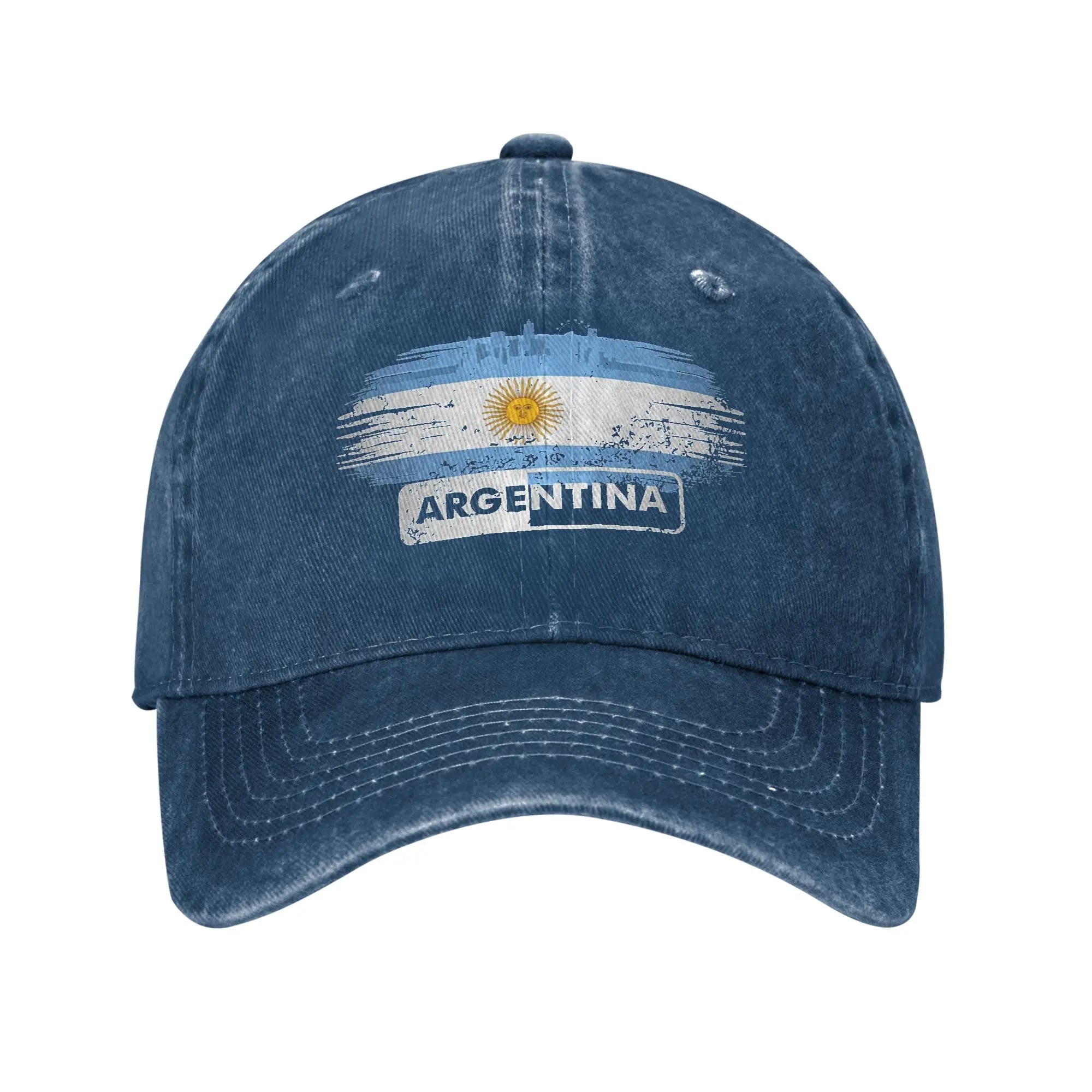 Argentina Flag Washed Baseball Cap  Trendy Sun Trucker Hat Summer Women Men Outdoor Sport Baseball Caps