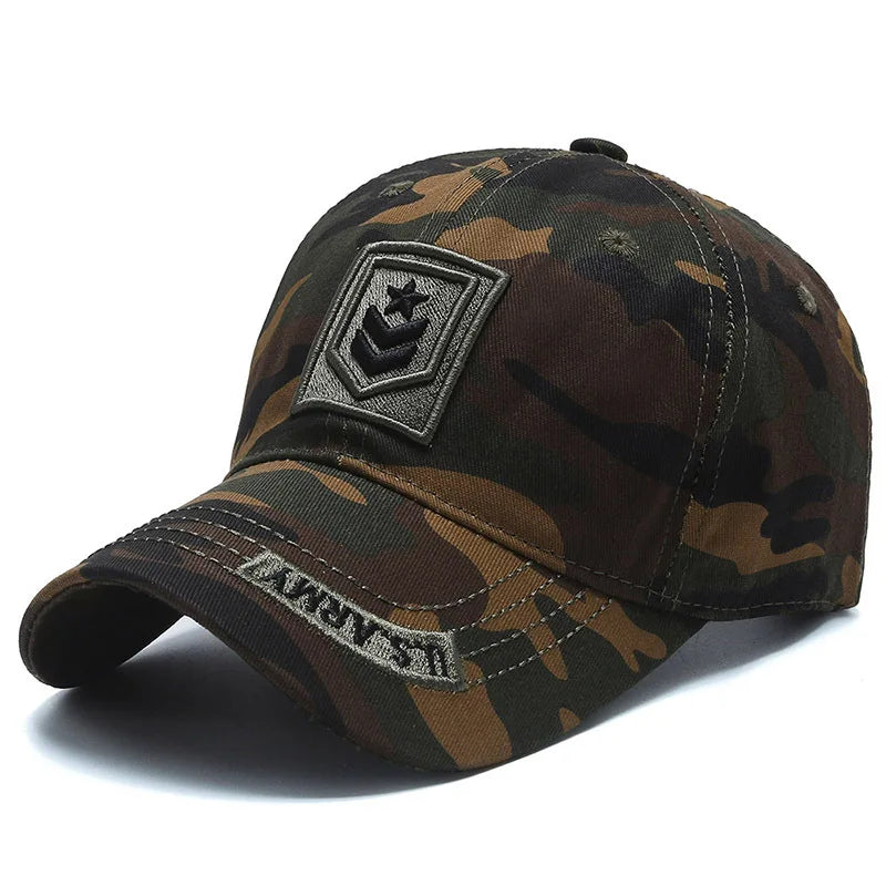 New Camouflage Tactical Baseball Cap Men's Summer Sun Protection Snapback Cap Men Women U.S Army Embroidered Baseball Hat
