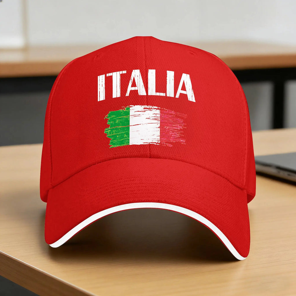 Italia Italian Flag Vintage Baseball Cap  Unisex Men Print Hip Hop Hats Summer Classic Tennis Skate Breathable Snapback Cap