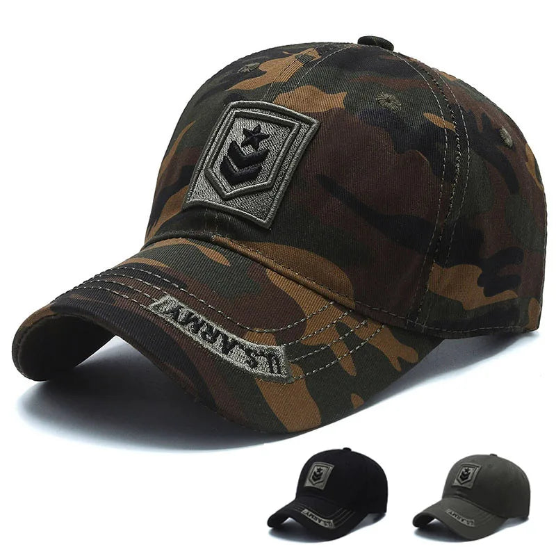 New Camouflage Tactical Baseball Cap Men's Summer Sun Protection Snapback Cap Men Women U.S Army Embroidered Baseball Hat