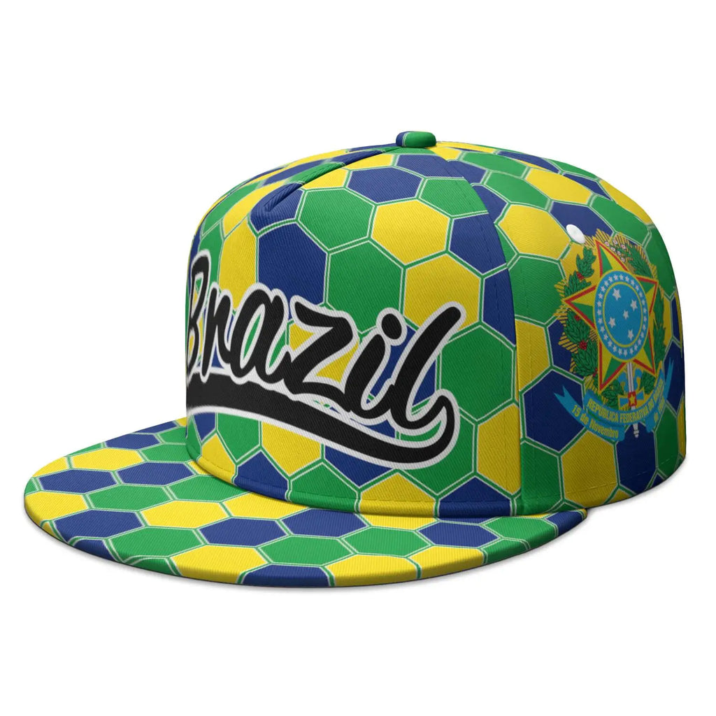Brazil Free Custom Name Number Flat Brimmed Cap Portugal Flag Portuguese Print Photo Brasil Federativa Country Hip-hop Hat