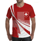 Swiss Flag Soccer Jersey T-shirts Summer Men Short Sleeved Casual Sports T Shirt Switzerland Football Clubs Fashion Man Clothes