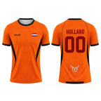 Netherlands Flag Print Football Jersey Outdoor Casual Breathable Short Sleeve Tops Summer Men Gym Sports Training Soccer T-shirt