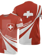 Swiss Flag Soccer Jersey T-shirts Summer Men Short Sleeved Casual Sports T Shirt Switzerland Football Clubs Fashion Man Clothes