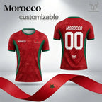 2026 Morocco Flag Print Jersey Men's Quick-Drying Breathable Sports T-Shirt Unisex Personalized Name And Number Soccer Tees