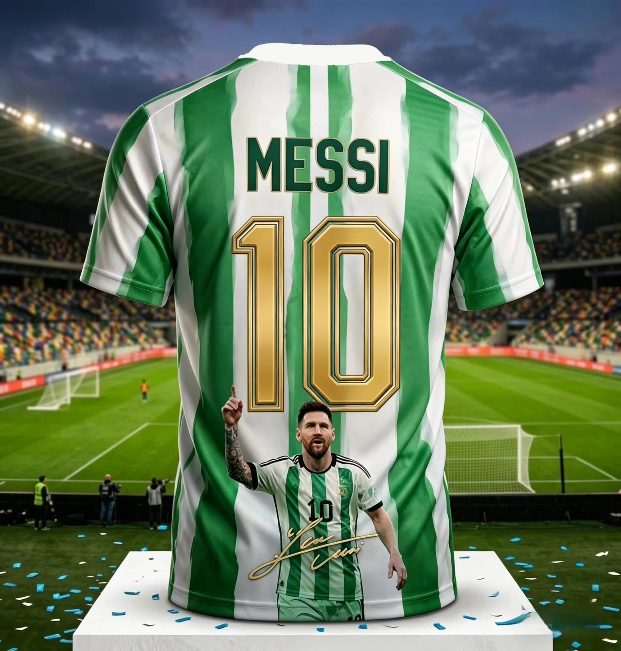 Messi #10 Argentina Football Jersey Blue White Striped 3D Print Shirt Men Women Soccer World Cup Fan Short Sleeve Tops