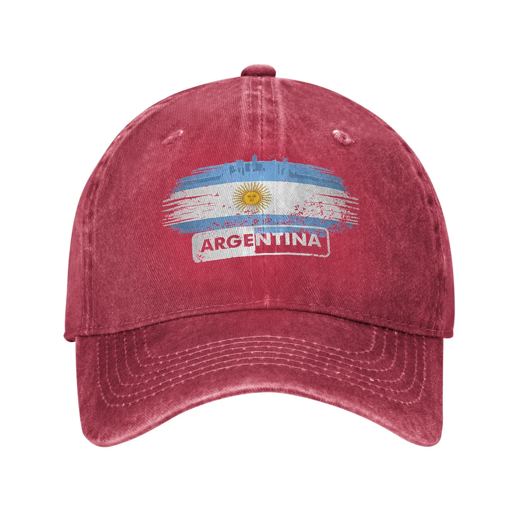 Argentina Flag Washed Baseball Cap  Trendy Sun Trucker Hat Summer Women Men Outdoor Sport Baseball Caps