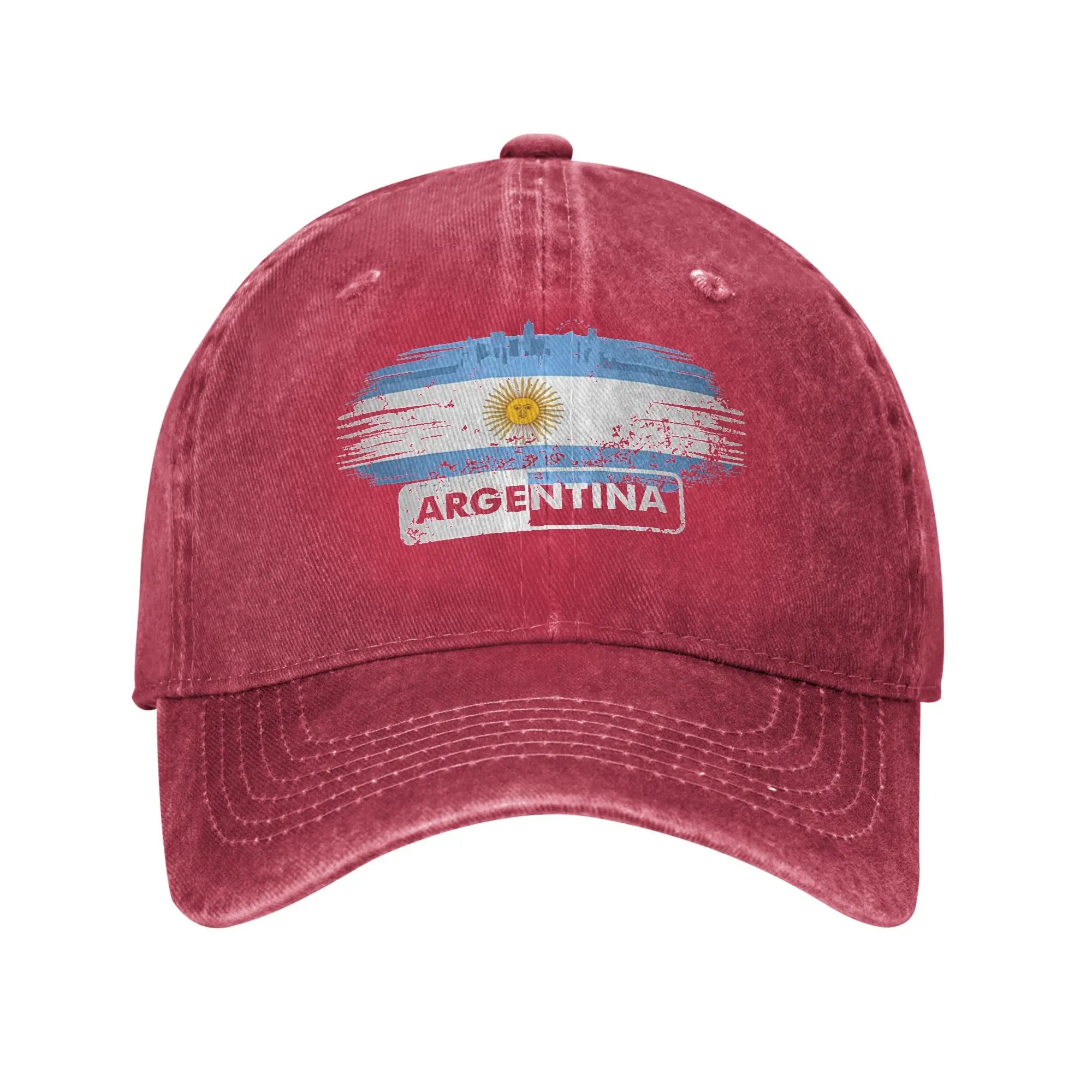 Argentina Flag Washed Baseball Cap  Trendy Sun Trucker Hat Summer Women Men Outdoor Sport Baseball Caps