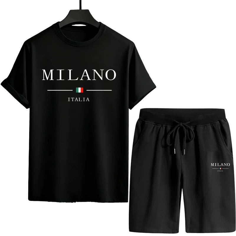 Italy Print T-shirt and Shorts Men's Tracksuit Urban Casual Fashion Short Sleeve Sportswear Spring Summer Male T-Shirts Co-ords