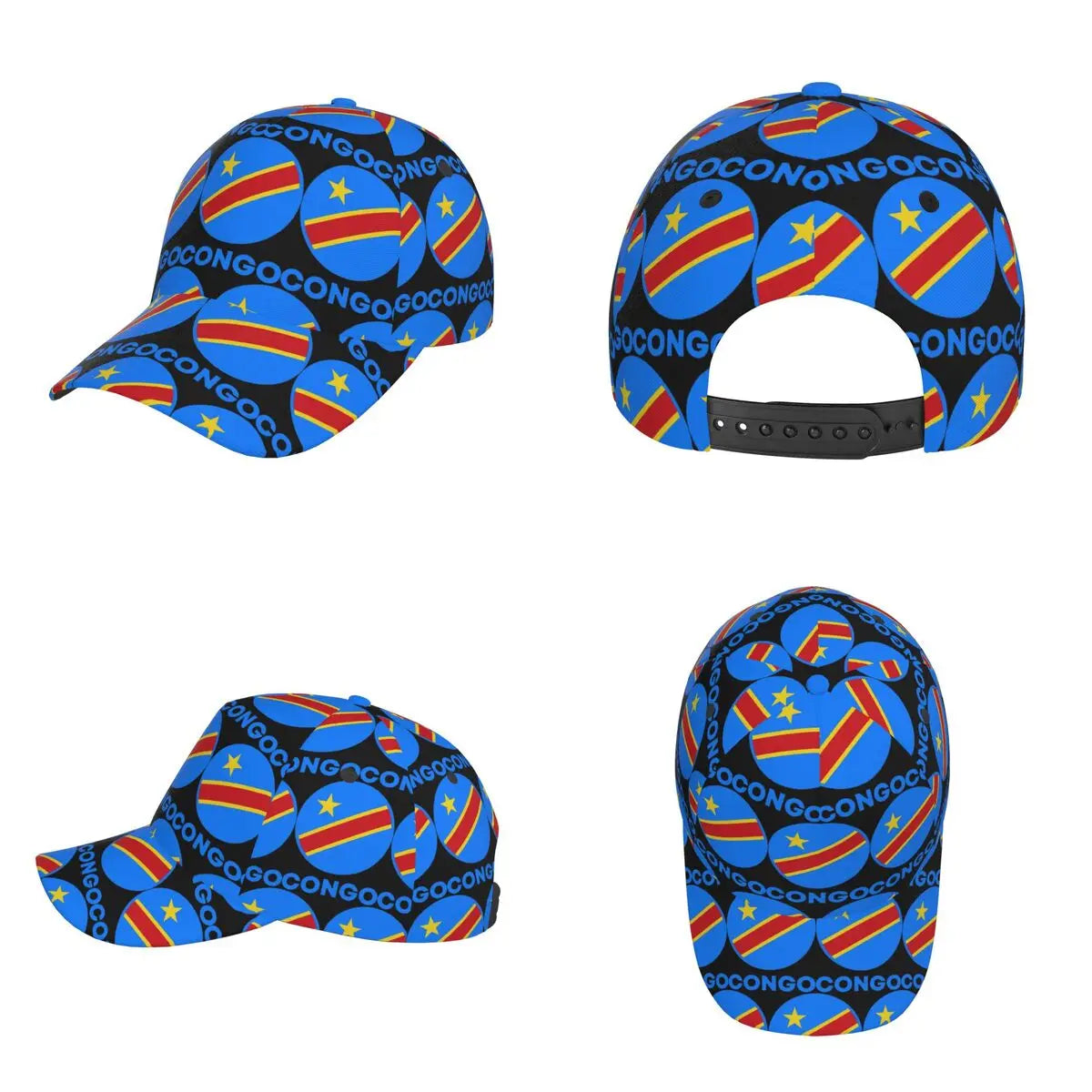 Flag Of Congo Kinshasa Flag Of Zaire Baseball Caps Men Women Hats Outdoor Adjustable Casual Cap Hip Hop Baseball Hat Casquette