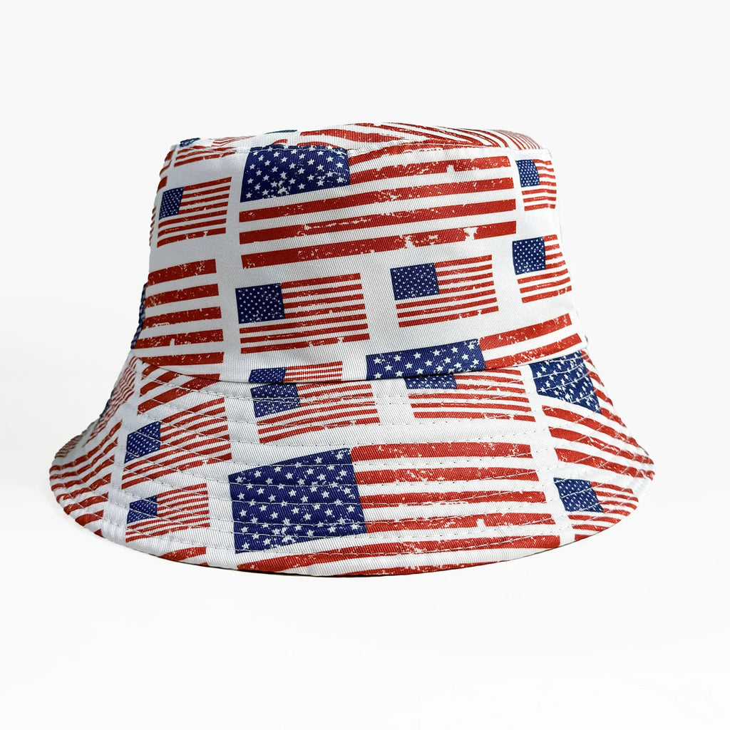 Cute Flag Bucket Hat Fashion Patriotic Summer Cap Unisex Printing Bucket Hat Outdoor Gardening Beach Camping Hiking Fishing Caps