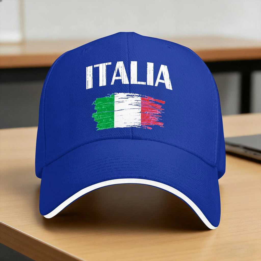 Italia Italian Flag Vintage Baseball Cap  Unisex Men Print Hip Hop Hats Summer Classic Tennis Skate Breathable Snapback Cap