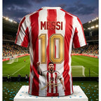Messi #10 Argentina Football Jersey Blue White Striped 3D Print Shirt Men Women Soccer World Cup Fan Short Sleeve Tops