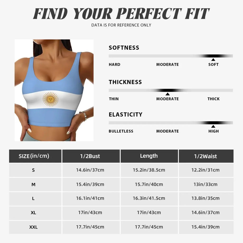 Argentina Flag Sports Vest — Women's Workout Top