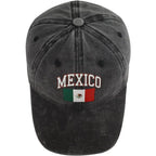 Mexico Flag Hat for Men Women, Print Adjustable Cotton Washed Mexican Patriotic Baseball Cap