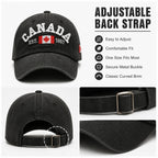 Vintage Washed Cotton Baseball Cap Men Canada Flag 3D Embroidery Dad Hat Women Retro Snapback Casquette Gorras