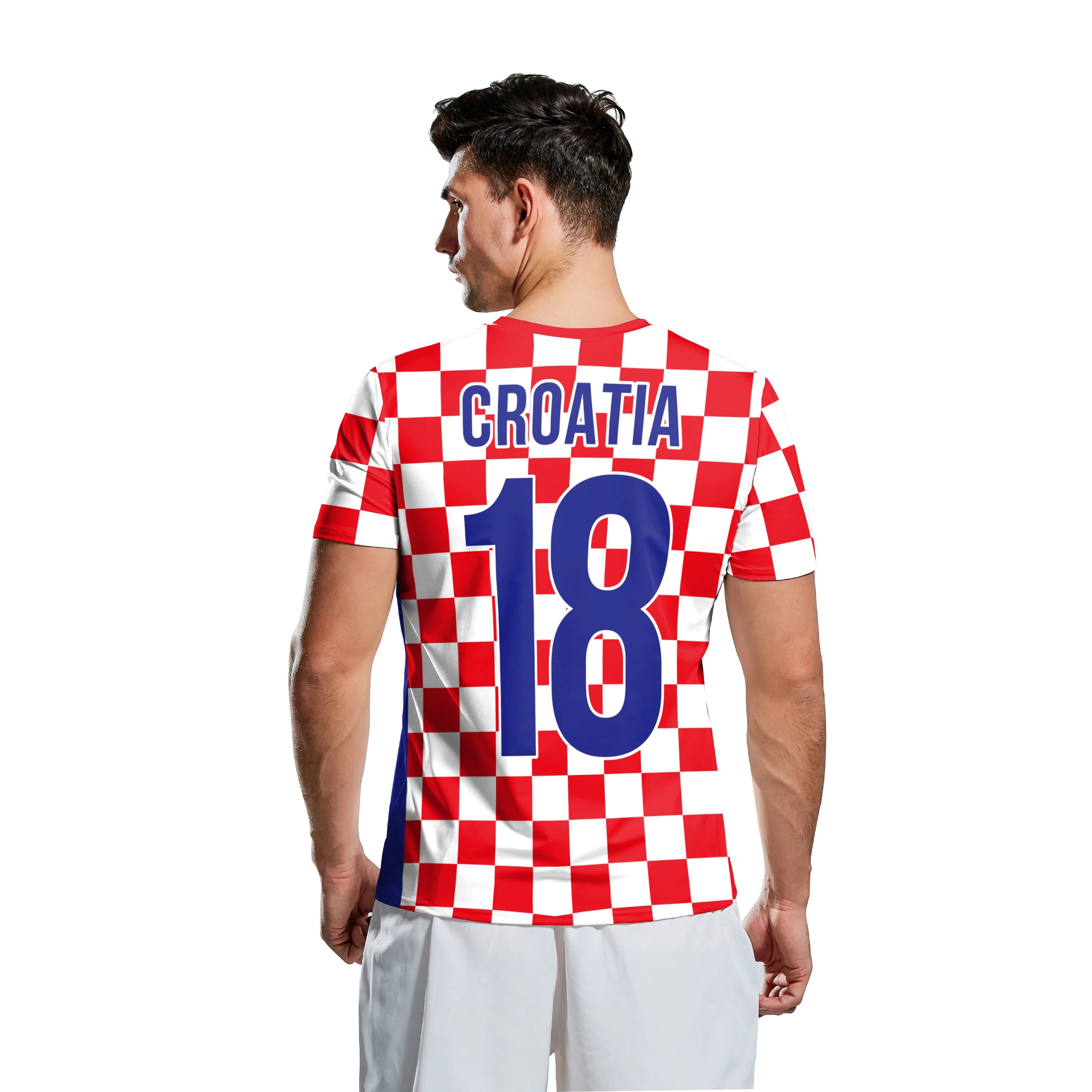 Jersery Croatia T-Shirt for Men HR Flag Tee Shirts Fashion 18 Soccer Top Red White Grids Football Jerseys Unisex Clothing