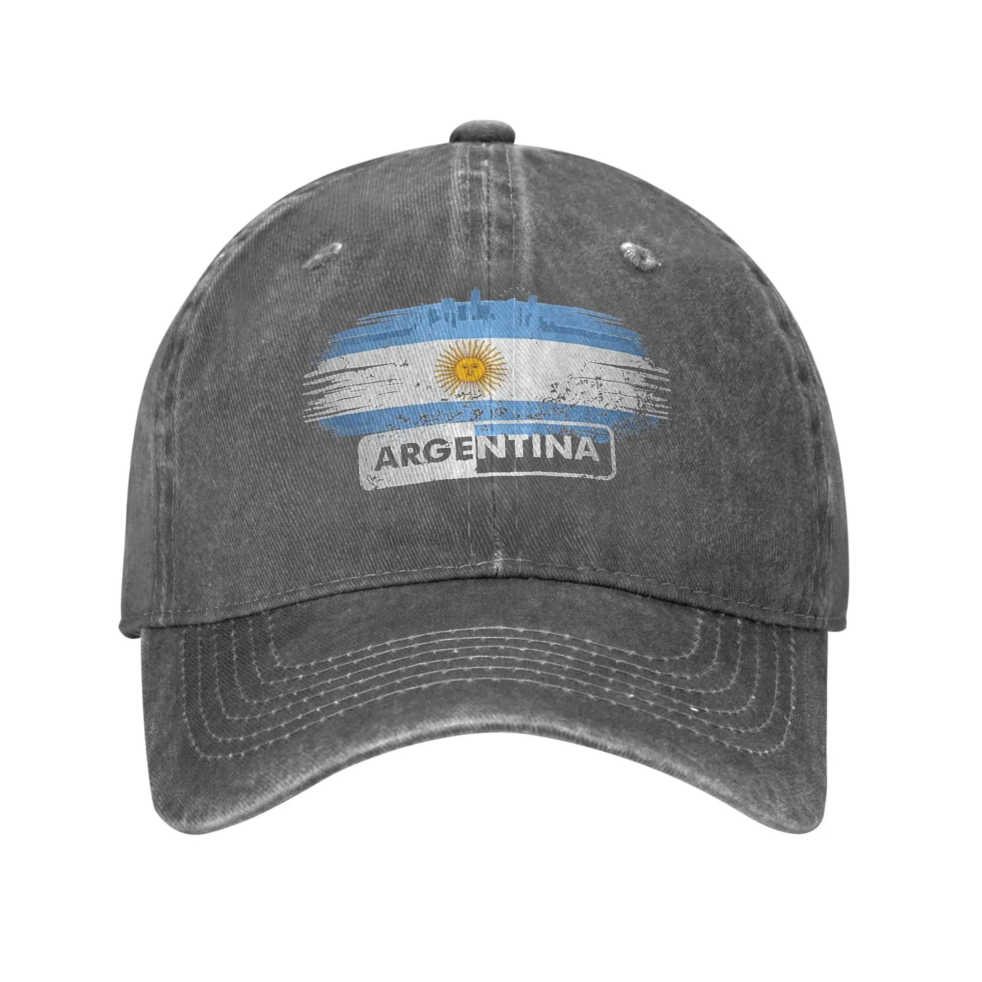 Argentina Flag Washed Baseball Cap  Trendy Sun Trucker Hat Summer Women Men Outdoor Sport Baseball Caps