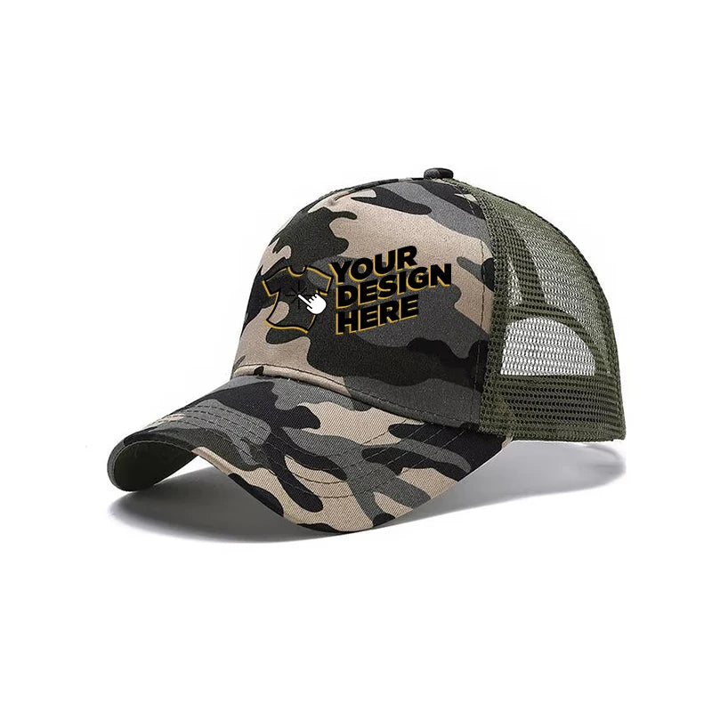 Custom Logo Cap — Embroidered Mesh Baseball Cap