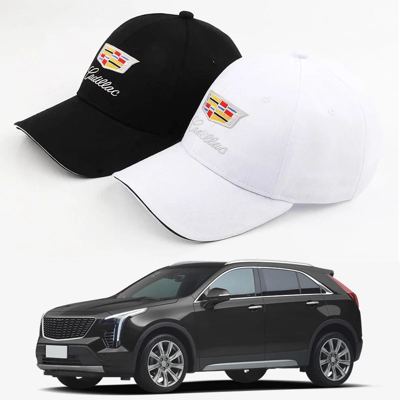 1pcs Car Emblem Embroidery Snapback Baseball Cap Spring And Autumn Outdoor Adjustable Casual Hats Sunscreen Hat For Cadillac