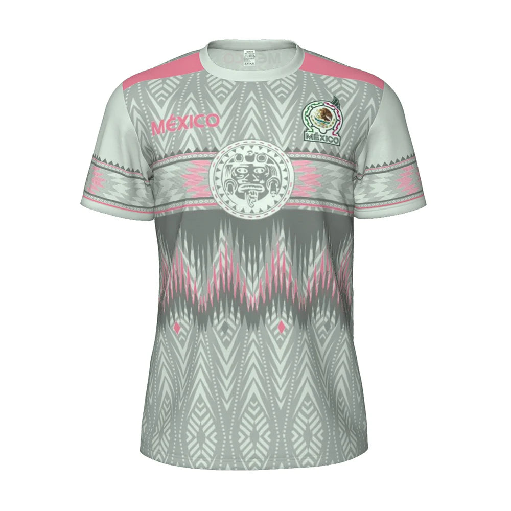 Mexico Soccer Jersey Men, Breathable Football Shirt Short Sleeve Mexican National Team Style Fan Jersey