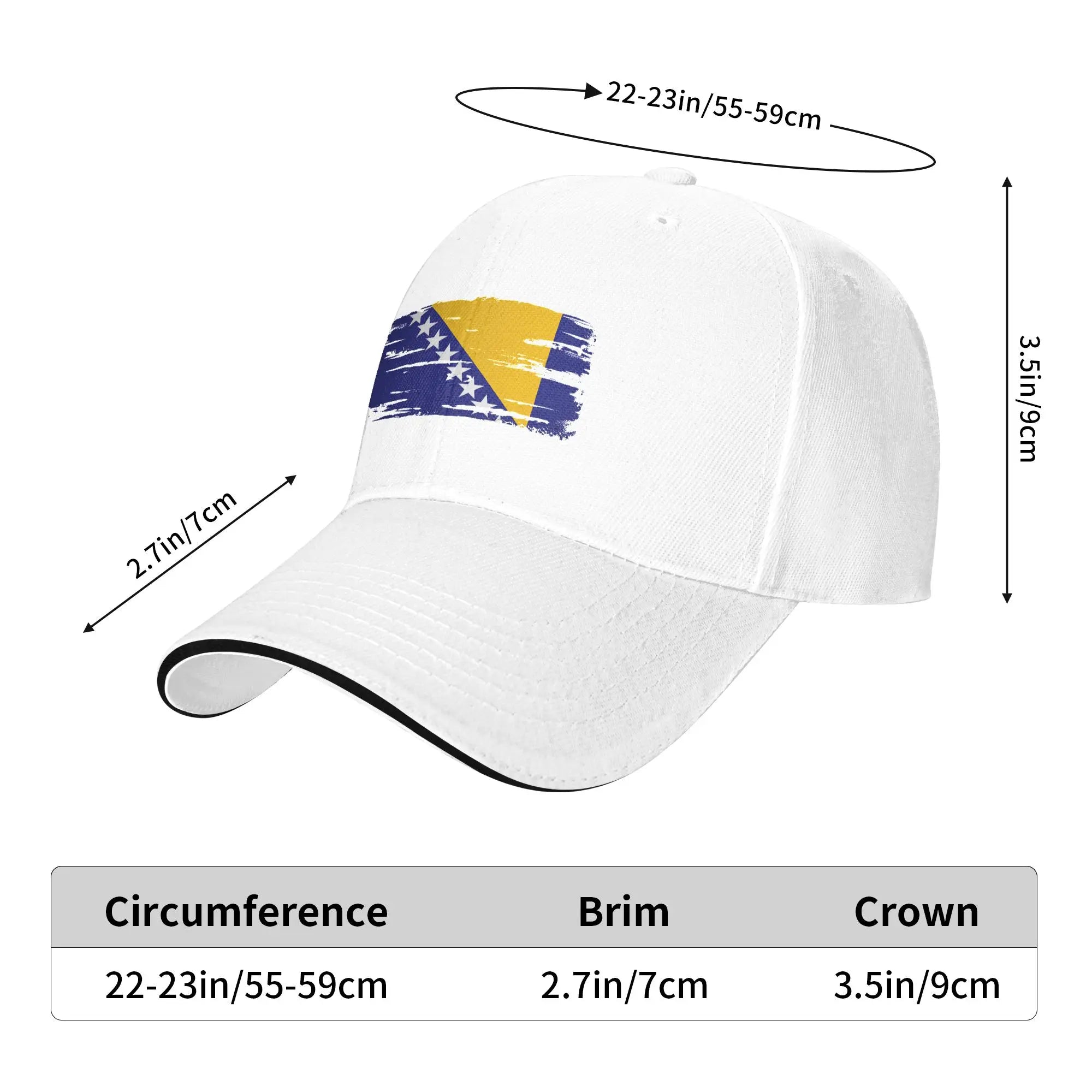 Bosnia Flag Symbol Casual Baseball Cap  Outdoor Sport Hip Hop Hats Summer Hot Sale Unisex Men Vintage Baseball Caps