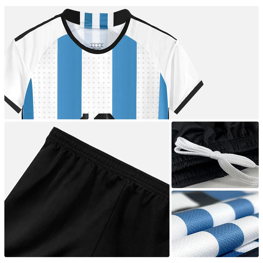 Kids Boys Soccer Jersey T-Shirts+Shorts+Stockings Set Youth Football Uniform Sports Shirt Kit children Sports Fan Girls Soccer