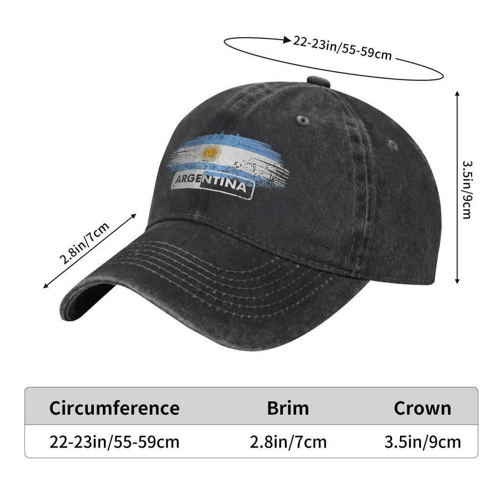 Argentina Flag Washed Baseball Cap  Trendy Sun Trucker Hat Summer Women Men Outdoor Sport Baseball Caps