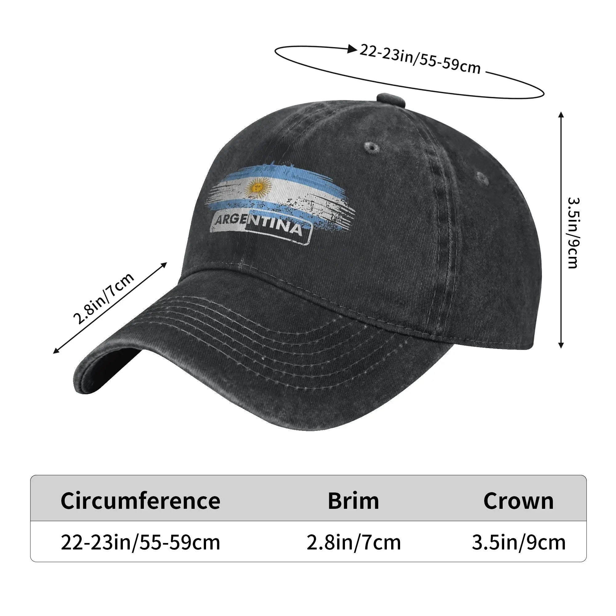 Argentina Flag Washed Baseball Cap  Trendy Sun Trucker Hat Summer Women Men Outdoor Sport Baseball Caps