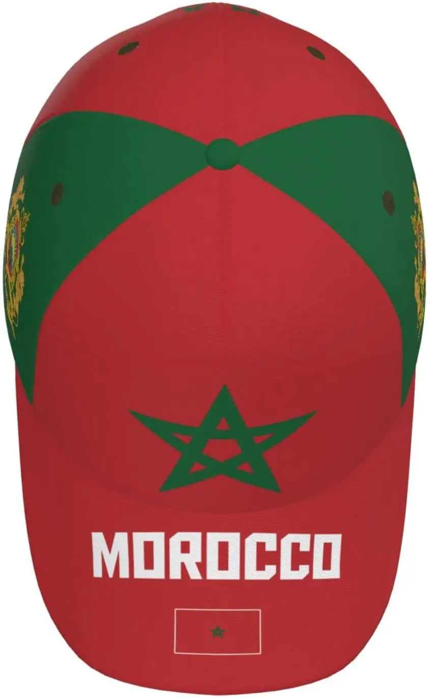 Morocco Flag Cool Moroccan Baseball Cap 3D Full Print Adult Unisex Adjustable Hat Soccer Patriotic Caps