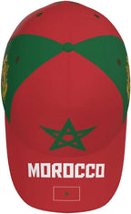 Morocco Flag Cool Moroccan Baseball Cap 3D Full Print Adult Unisex Adjustable Hat Soccer Patriotic Caps