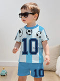 Boys Soccer Jersey Youth Football Uniform Sport Shirt Suit for Boy Summer Short Sleeve T-Shirt Shorts Training Set Birthday Gift