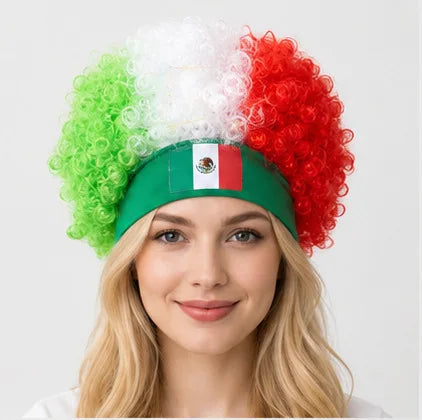 FIFA World Cup 2026 Curly Wig with Flag Headband